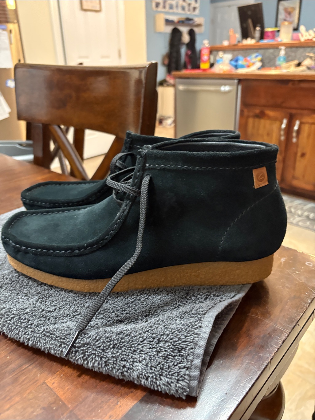 Clarks Wallabee Black Suede Shoes